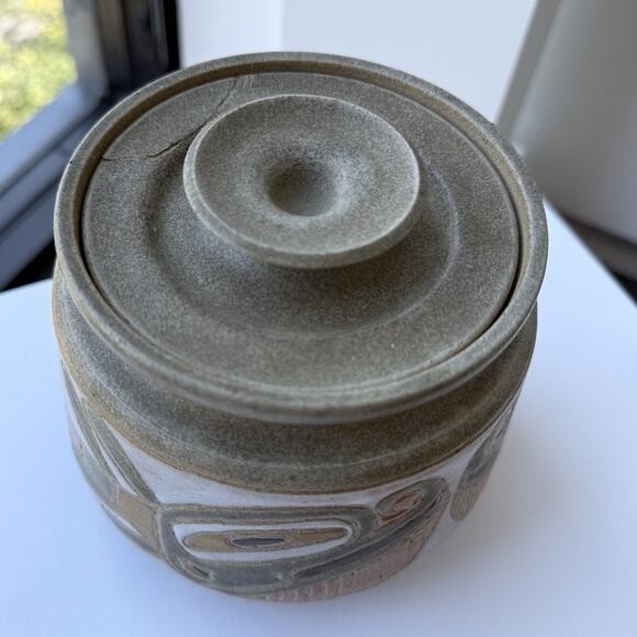 Arlene Jo Mickelson Pottery Lidded Motif Canister Jar PNW Native American Style - Picture 7 of 12